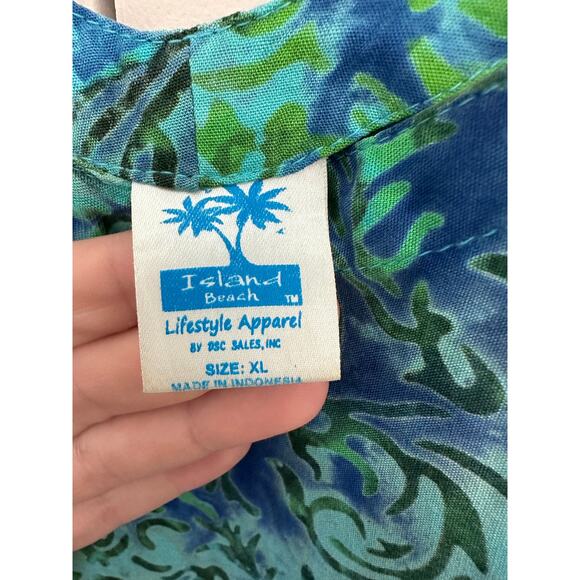 Island Beach Lifestyle Apparel Women's sz XL Tie Dye Blue Beach Shift Dress - Picture 7 of 10